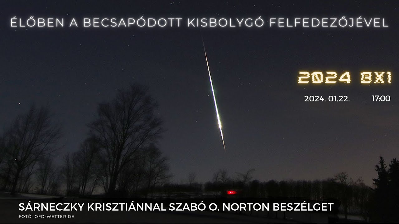 Ismét egy becsapódó kisbolygó! Élőben beszélgetünk a felfedezővel!