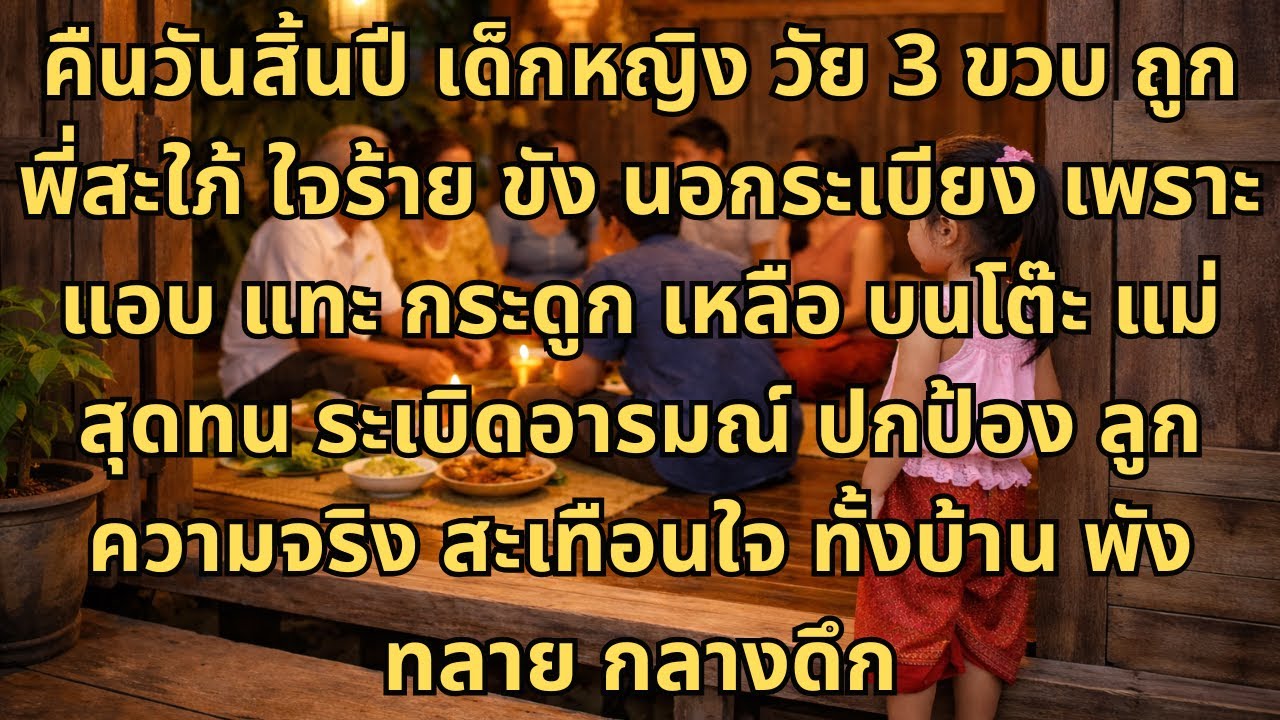 คืนวันสิ้นปี ลูกสาววัย 3 ขวบถูกพี่สะใภ้ขังไว้นอกระเบียง เพียงเพราะแอบแทะกระดูกที่เหลือ