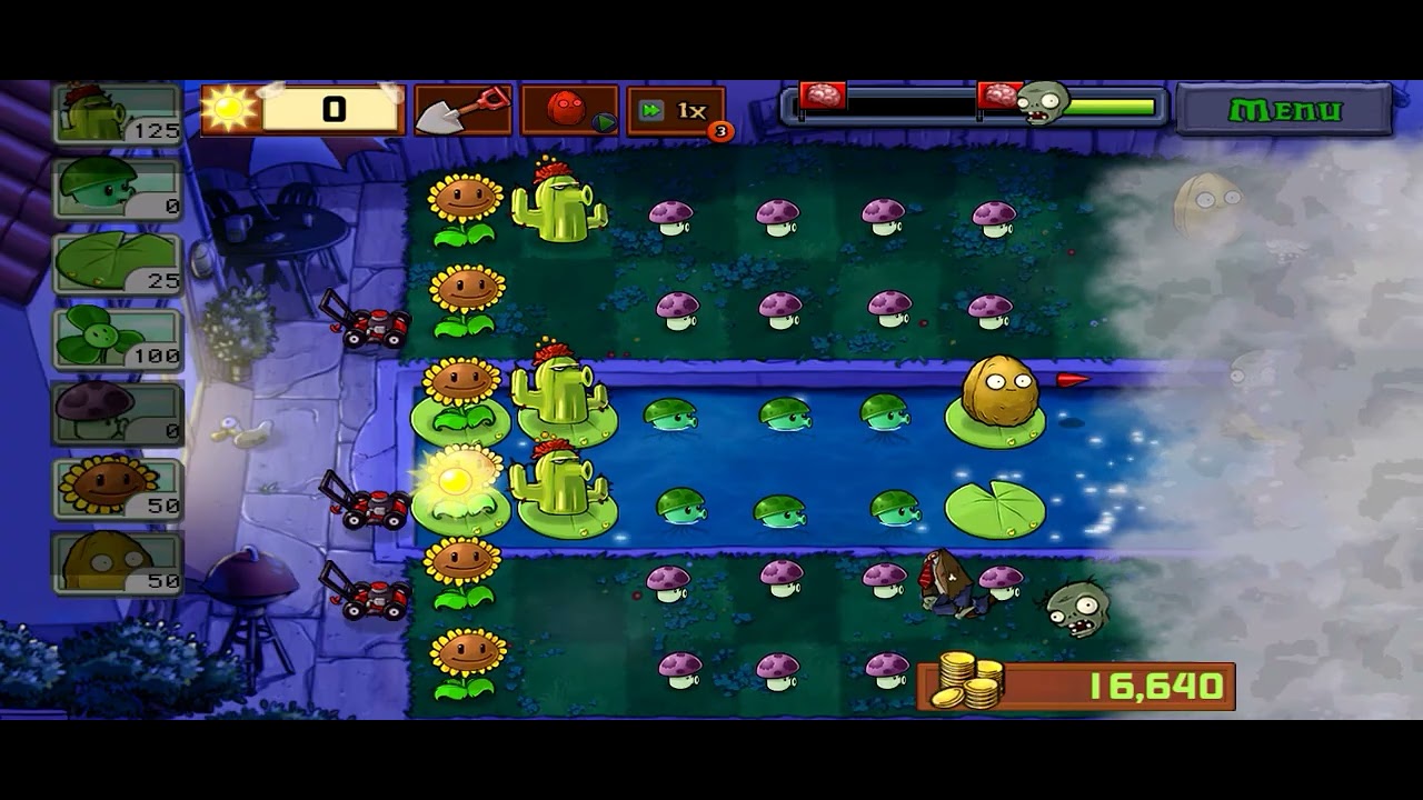 Pool level+ balloon zombies + fog 😬🌫️ #plantsvszombies #gameplay #fogmood #lilypad 