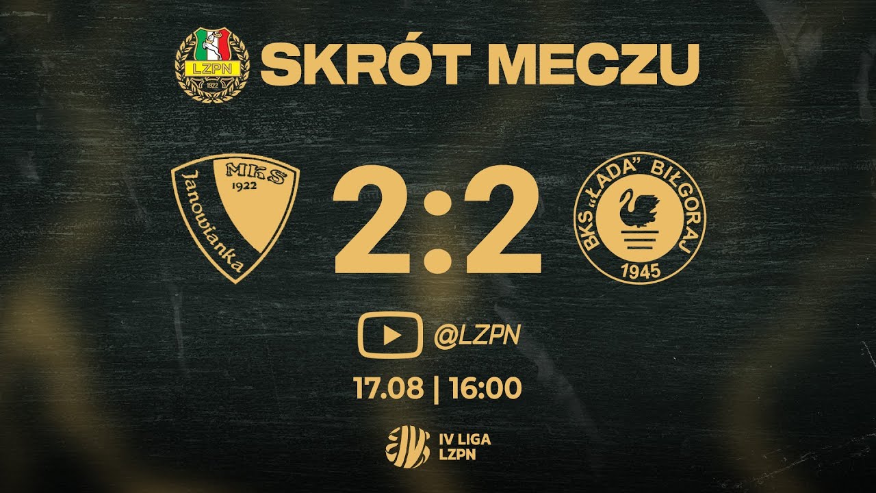 Skrót meczu: Janowianka Janów Lubelski - Łada 1945 Biłgoraj 2:2 #4liga | Sezon 2024/25