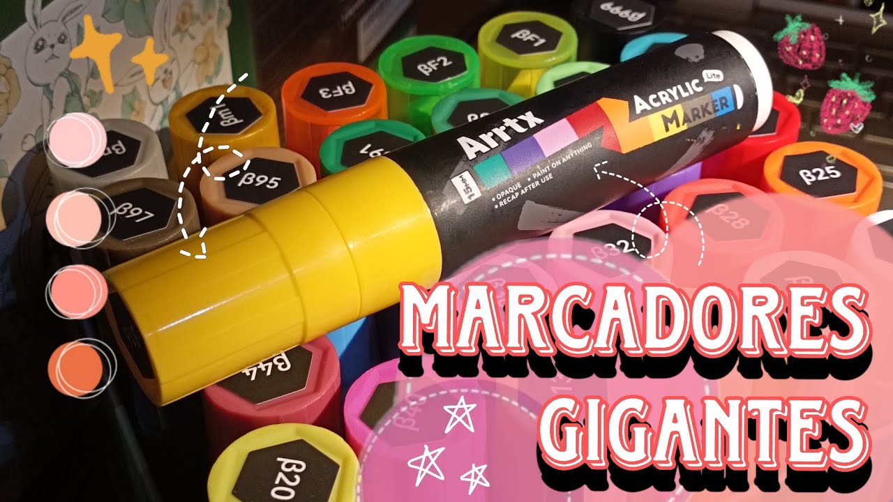 ¿Probando marcadores gigantes?🙂‍↕️🌟 Mis experiencias en convenciones!! | ARRTX Jumbo Acrylic Markers