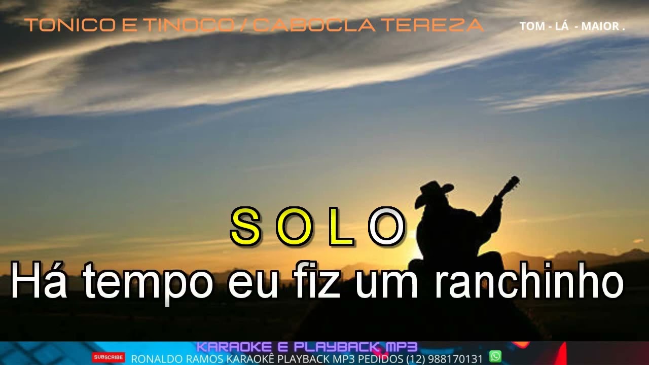KARAOKÊ -  Cabocla Tereza - TONICO E TINOCO  .
