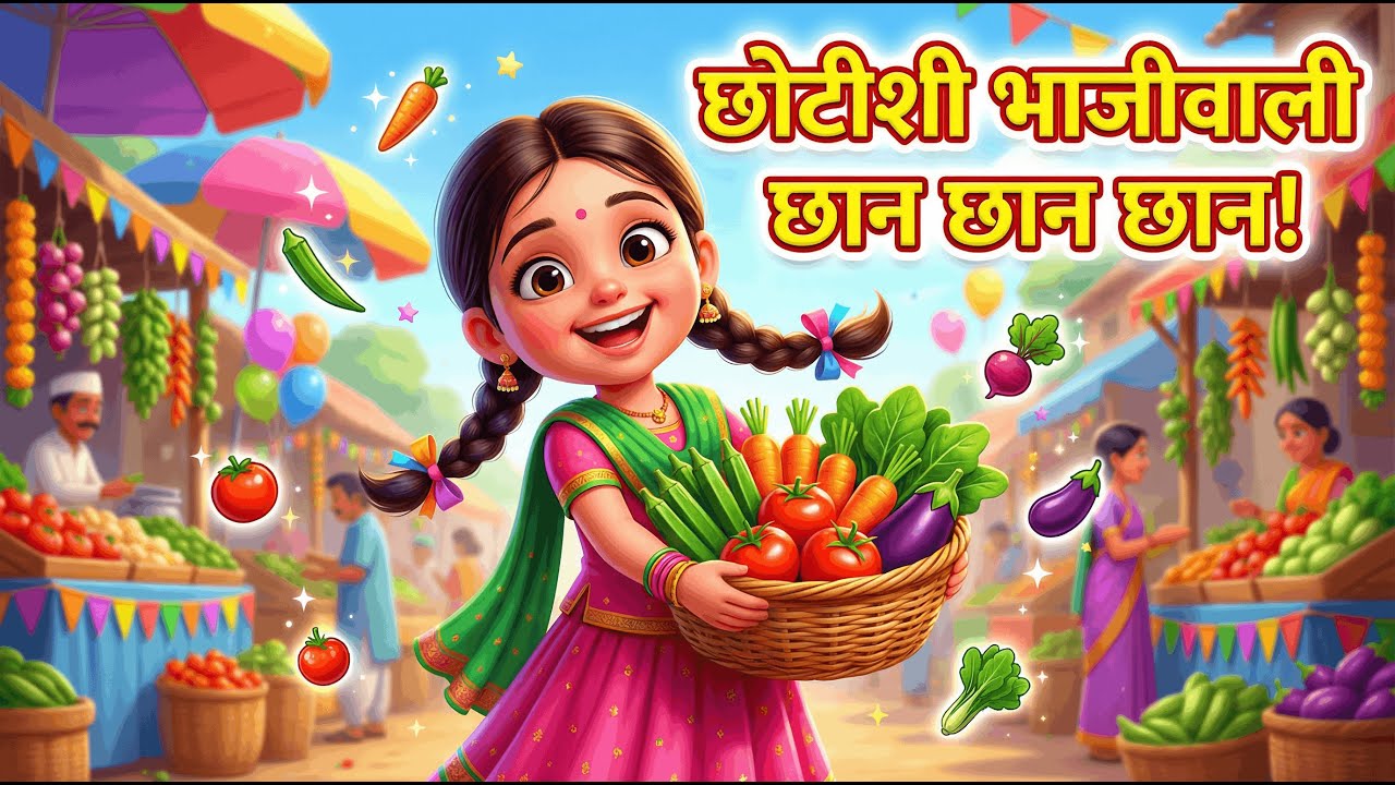 मी छोटीशी भाजीवाली छान छान | Me Chhotishi Bhajiwali | Marathi Balgeet | भाजीवाली गाणे