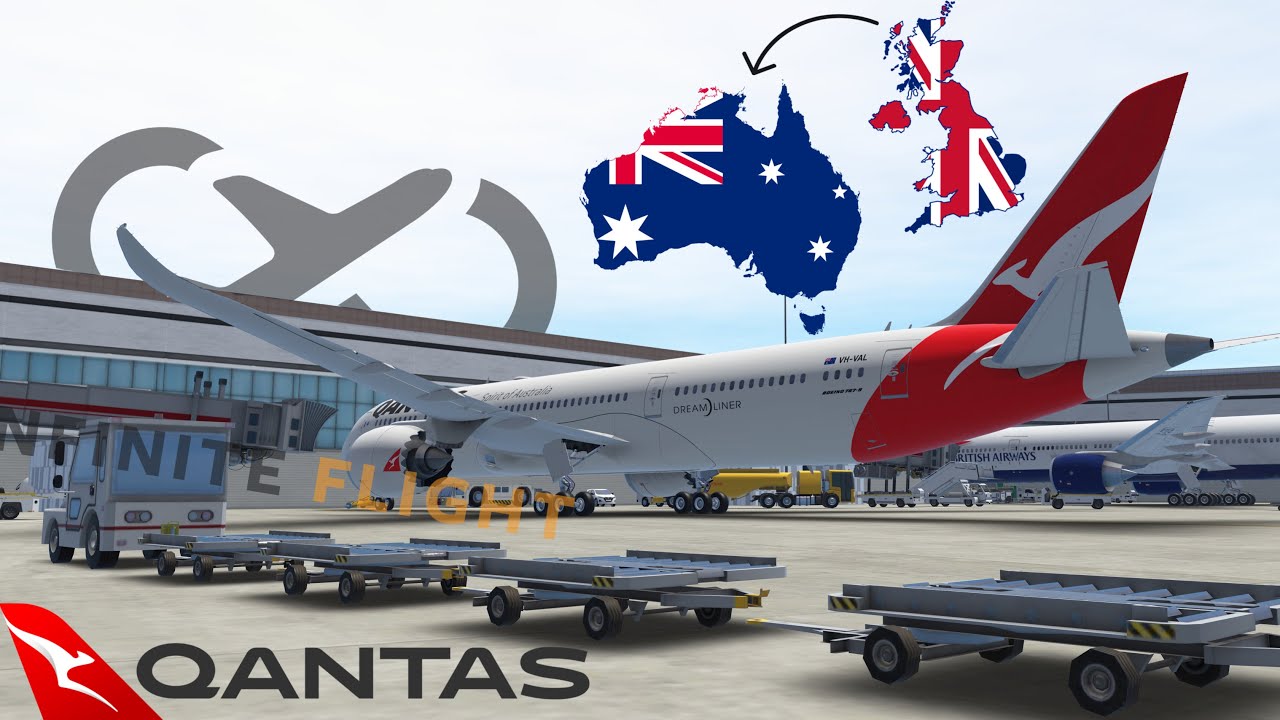 Infinite Flight (21.8): London Heathrow (LHR) - Sydney (SYD) | Qantas 787-9 | cinematic timelapse