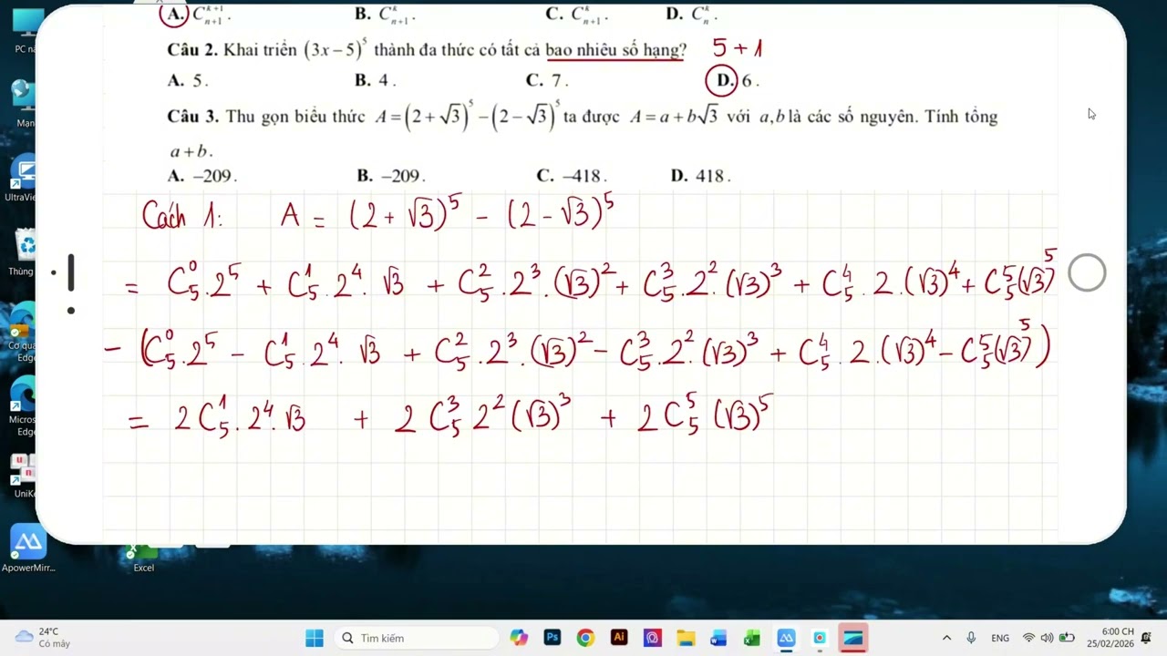 (TOÁN 10 - 2K10) Đề cương GK2 Liên Hà Phần 2: Nhị thức newton