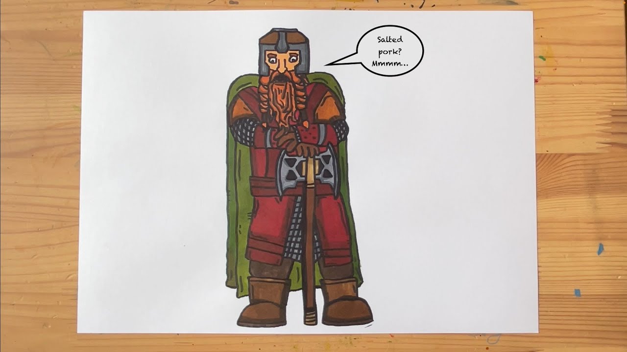 Drawing with Juni #192: How to draw Gimli | Lord of the Rings