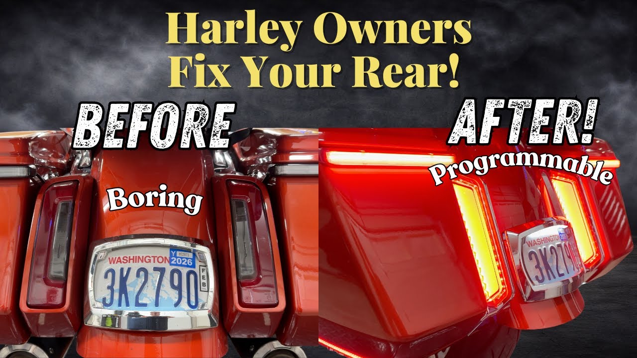 Эта светодиодная подсветка полностью преображает заднюю часть мотоцикла Harley-Davidson 2024 года...
