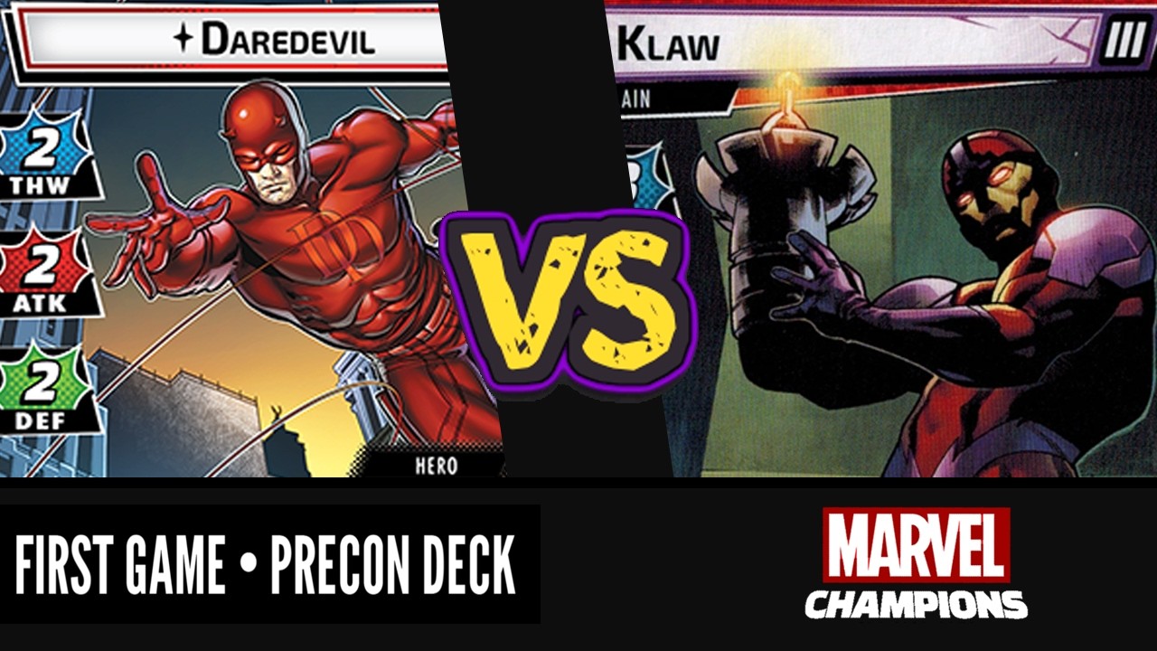 How to Play DAREDEVIL vs. Expert Klaw | Marvel Champions Fear No Evil Playthrough | Precon Deck