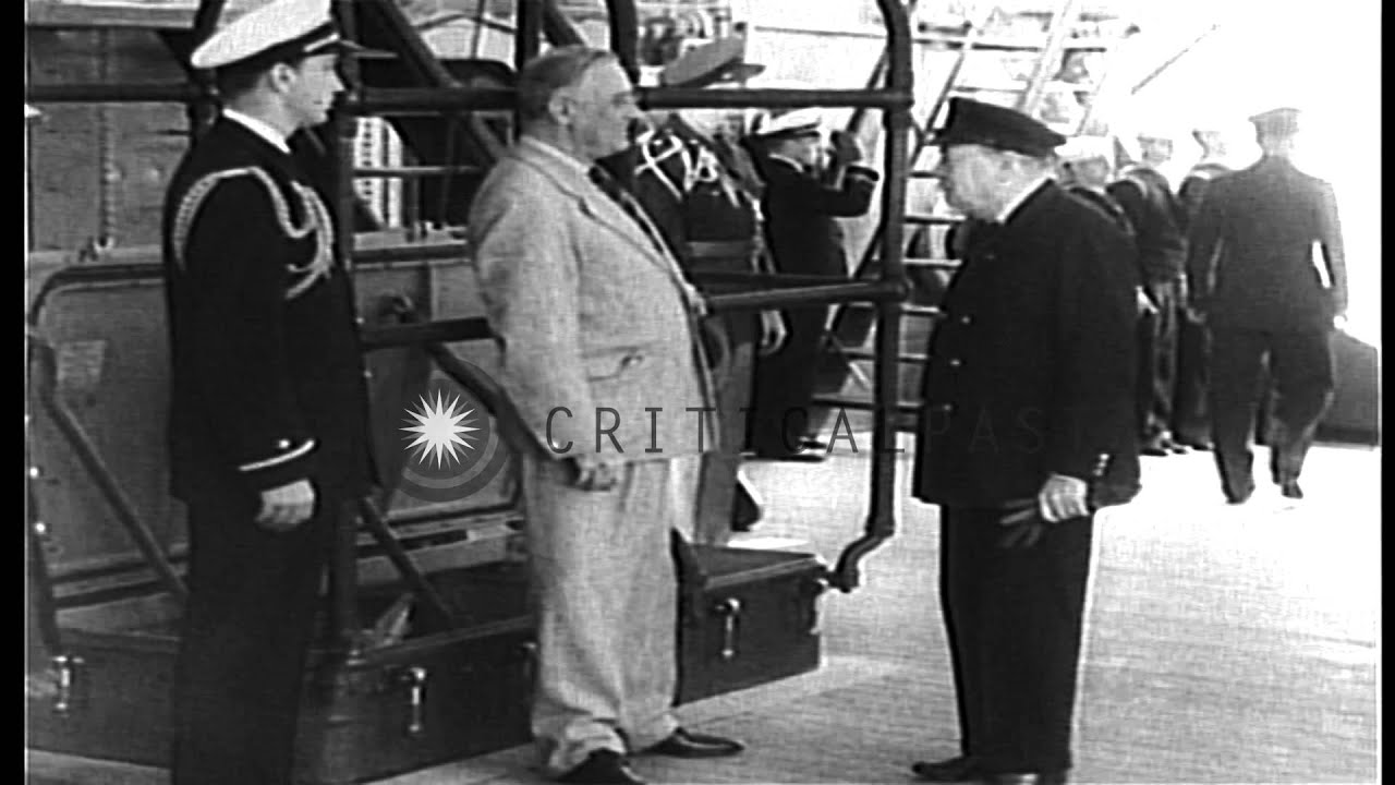 US President Franklin Roosevelt meets British Prime Minister Winston Churchill ab...HD Stock Footage