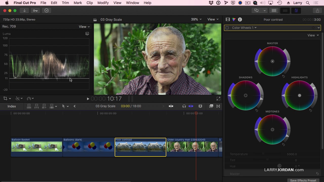 Adjust Image Gray-Scale Values in Final Cut Pro X  - Larry Jordan PowerUp Webinar 261