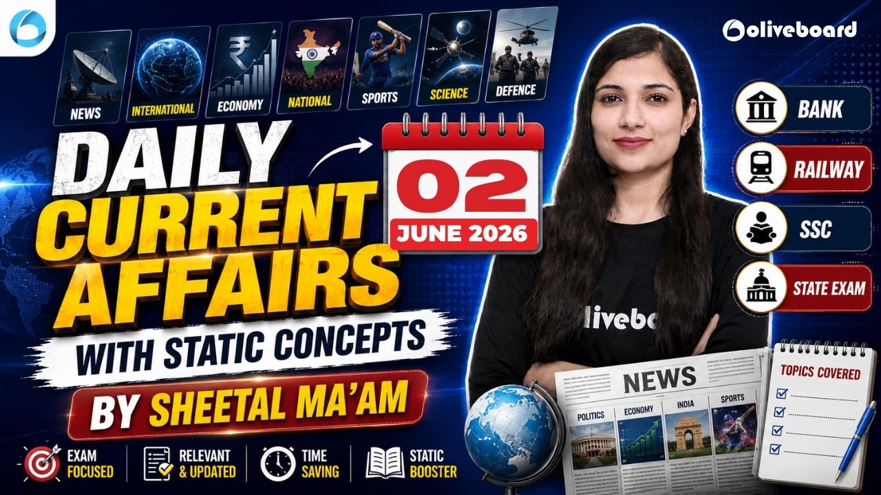 Current Affairs 2 June 2026 | Banking Current Affairs Today | By Sheetal Ma'am | Oliveboard