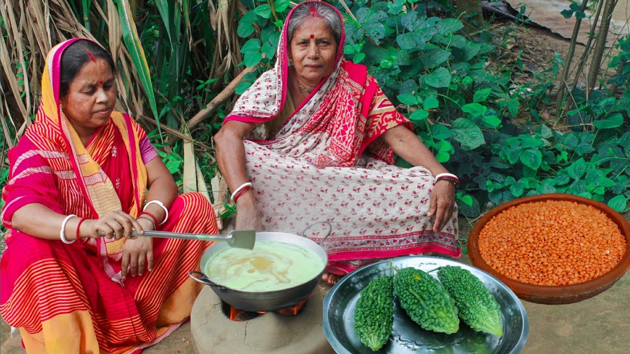Grandma's Favourite  Masoor Dal Recipe With Bitter Gourd !! উচ্ছে ডাল !!