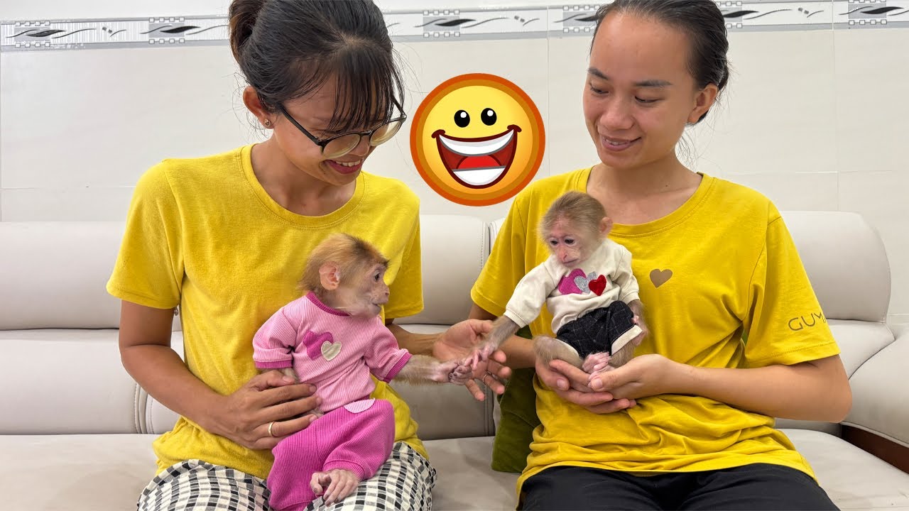 Lucky & Sunny Happy in their moms' arms — life is now more joyful and exciting than ever!