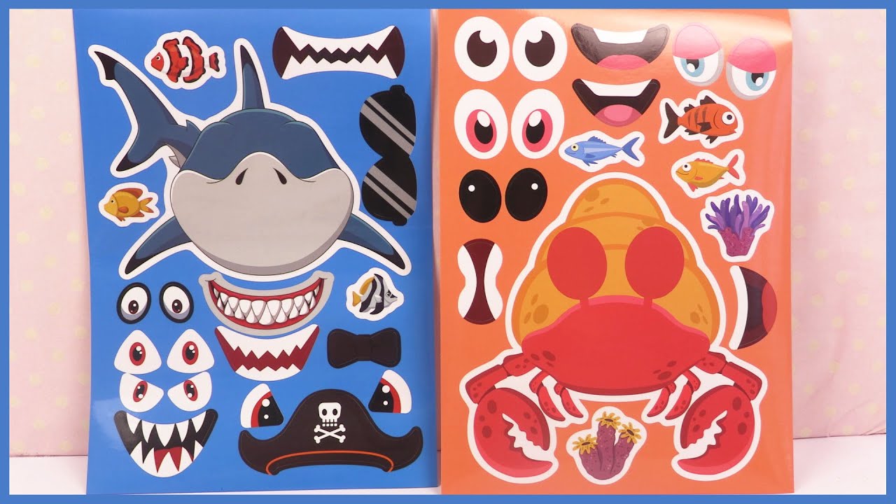 Animaux Marins Crée ton Personnage | Activités pour Enfants Autocollants
