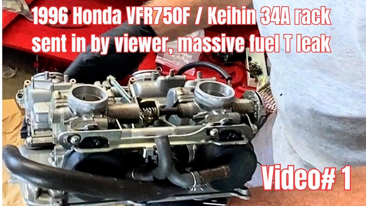 '96 Honda VFR750F Carb rack Keihin A34's need major help! Video #1
