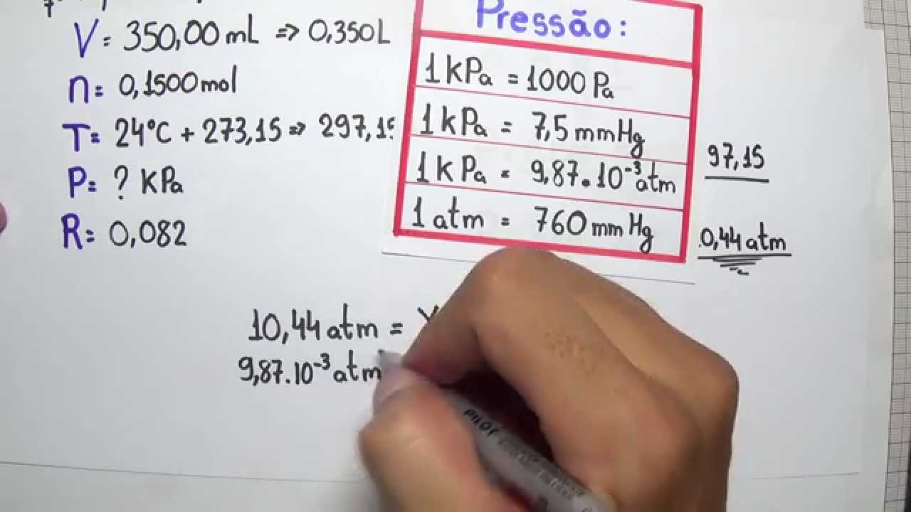 Estudo dos gases (Exercícios 01)