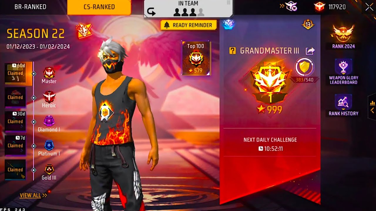 NEW SEASON CSR 😎 PUSH TO TOP 1 GRANDMASTER 😎👽 #classyff #nonstopgaming #freefirelive #rai⭐ #rggamer