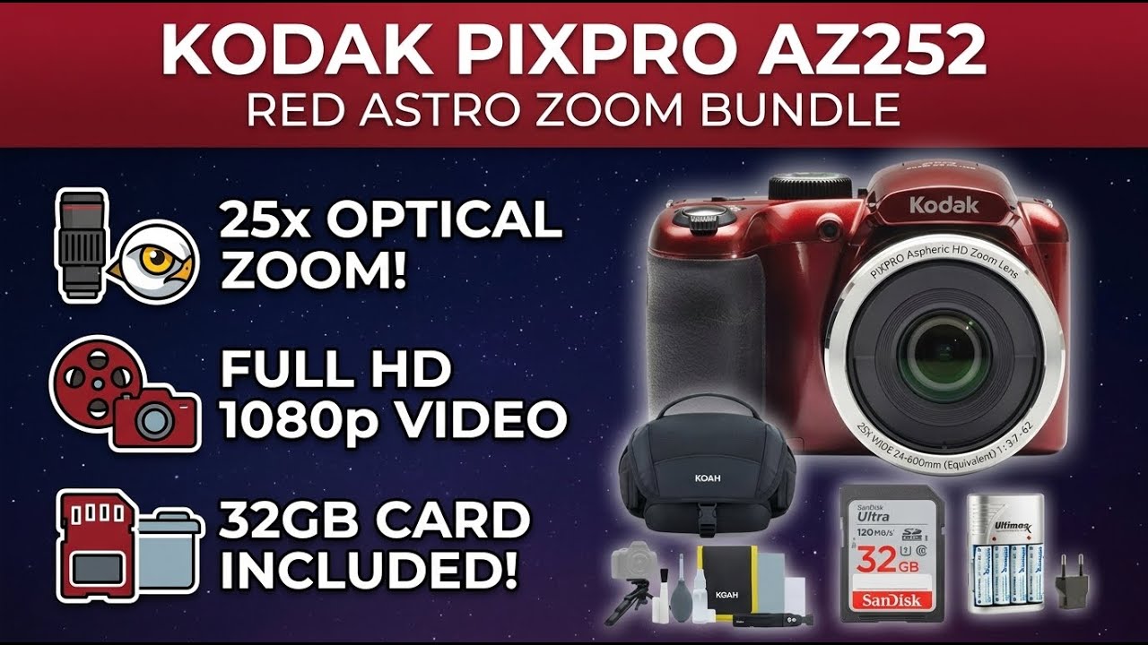 KODAK PIXPRO AZ252 Astro Zoom Camera Bundle Full Review & Features | Review in Hindi | Features