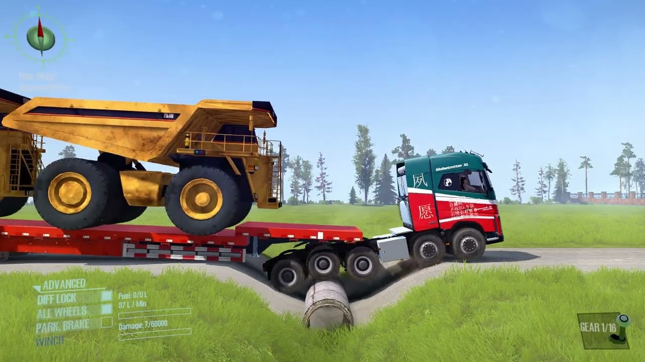 SpinTires: MudRunner GamePlay | Truck vs Extreme Broken Road with Speed Bumps | Ep.5៩ #MudRunner