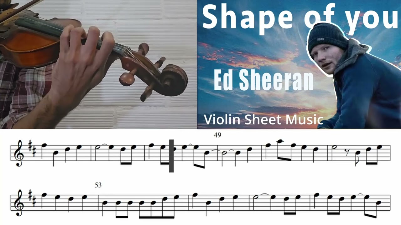 Ed Sheeran - Shape Of You - violin easy tutorial #sheetmusic #violintutorial