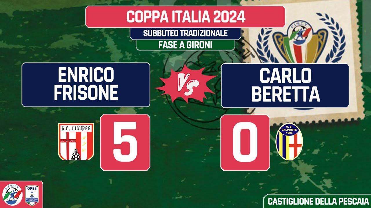 FRISONE vs. BERETTA (Coppa Italia 2024 di Subbuteo Trad. - Torneo Individuale - Fase a gironi)
