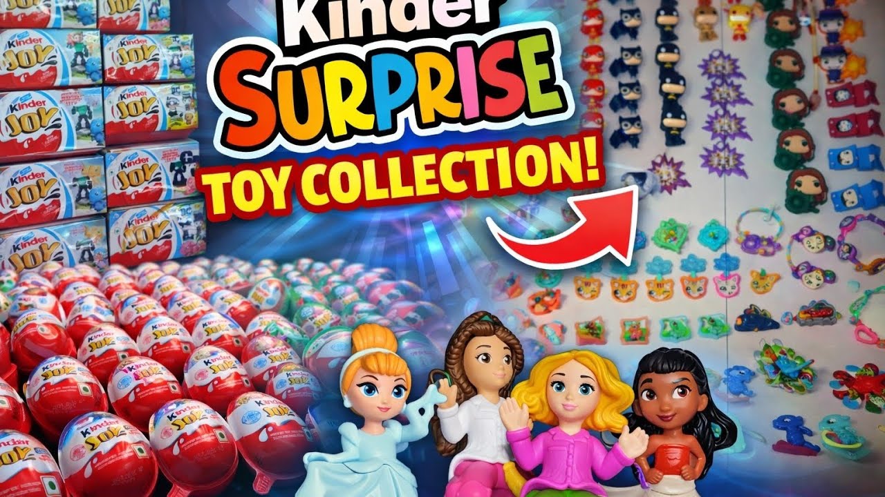 Unboxing 128 packs of kinder Joy to see which toys come out it