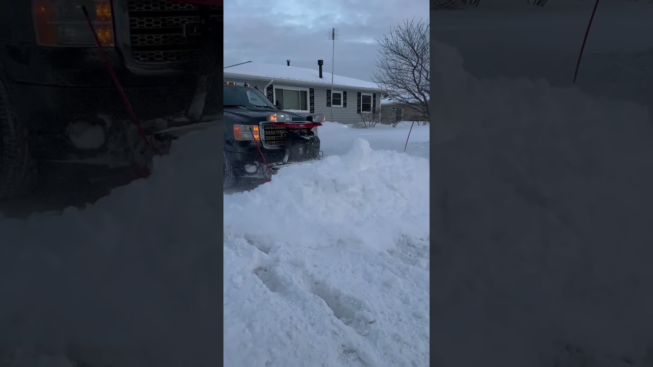 Driveway snow removal with western #snowplow #snowremoval #snow