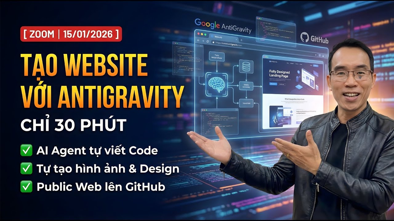 🎯 30 Phút - Tạo Web Hoàn Chỉnh Bằng Google AntiGravity | Up GitHub Ngay