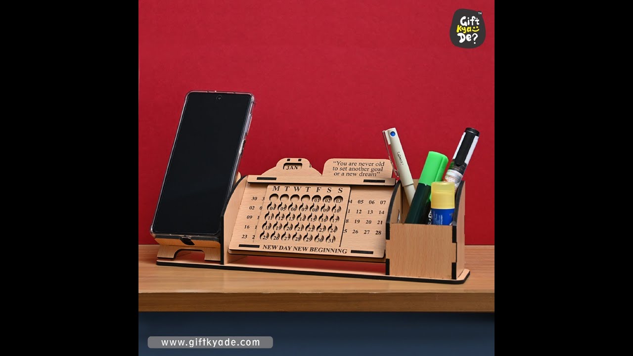 Table top Lifetime #Calendar with Mobile stand Pen Holder Best Gift for New Year