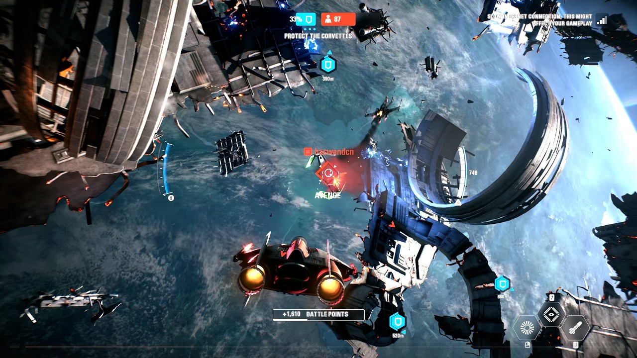 Starfighter Assault Gameplay - Endor (Rebellion) Star Wars Battlefront II
