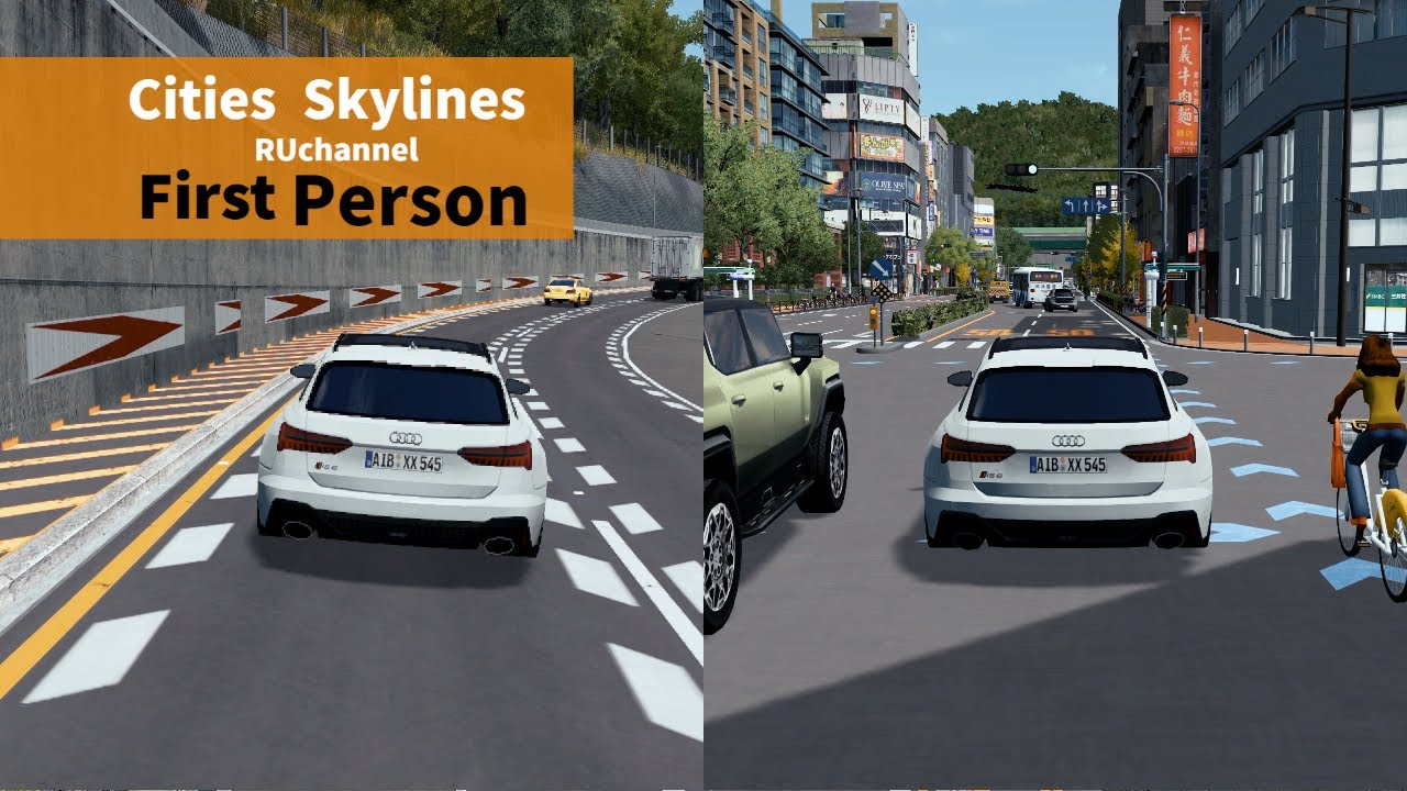Cities Skylines : First Person Street Ride(racing track to airport) (Mingda ep36)