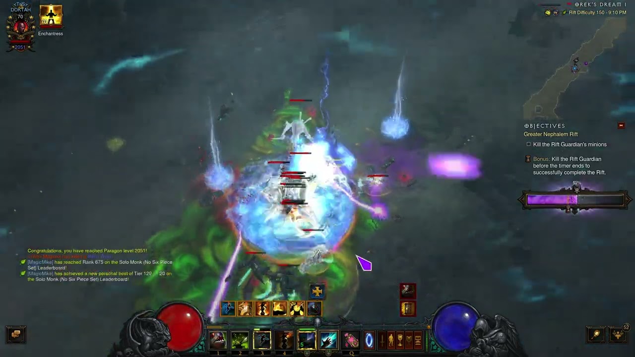 [Diablo 3] Season 34 GR 150 12:50 Witch Doktah solo rank 1 World