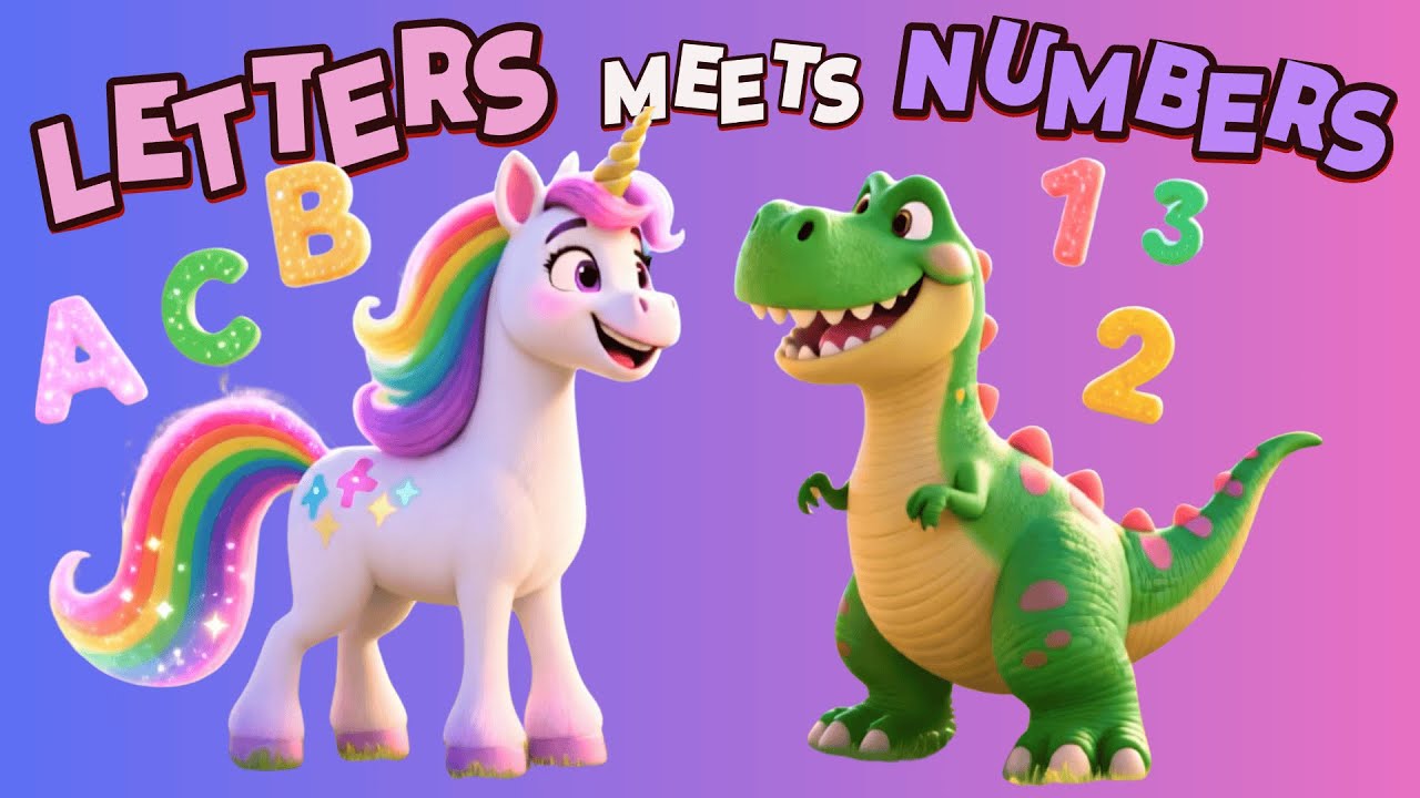 Fun ABCs & 123s Friendship Song for Kids & Toddlers |The Unicorn and Dino 🦄🦖| Educational Animation