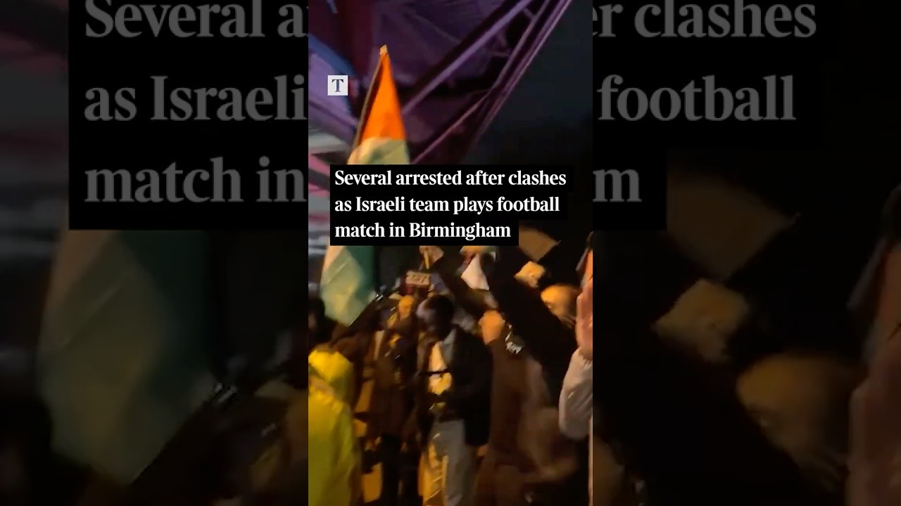 Police Clash with Protesters as Israeli Team visits Aston Villa #shorts