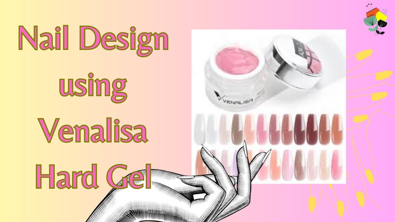 Venalisa Hard Gel Nail Design with Rhinestones