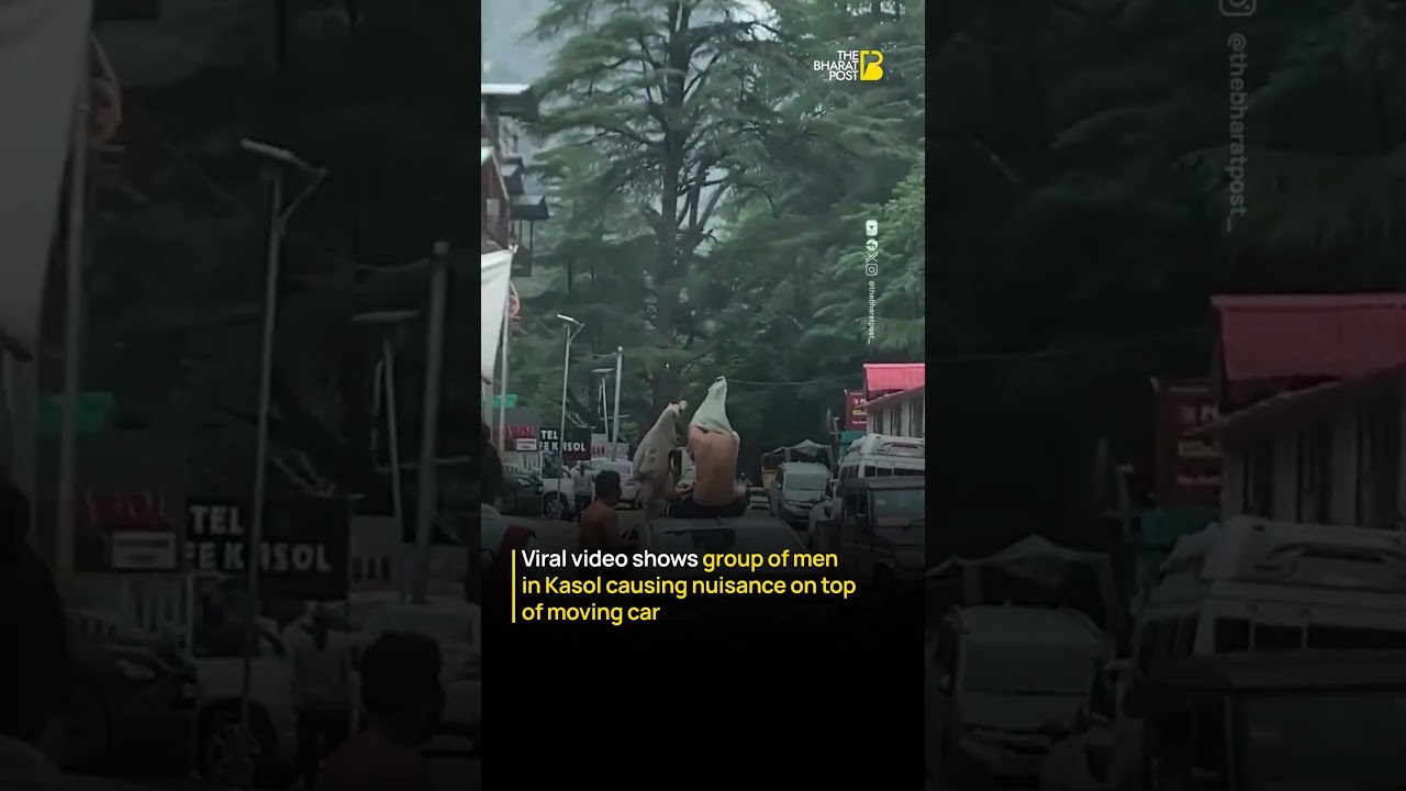 Tourists Ride on Top of Moving Car in Kasol | Viral Video Sparks Outrage | The Bharat Post