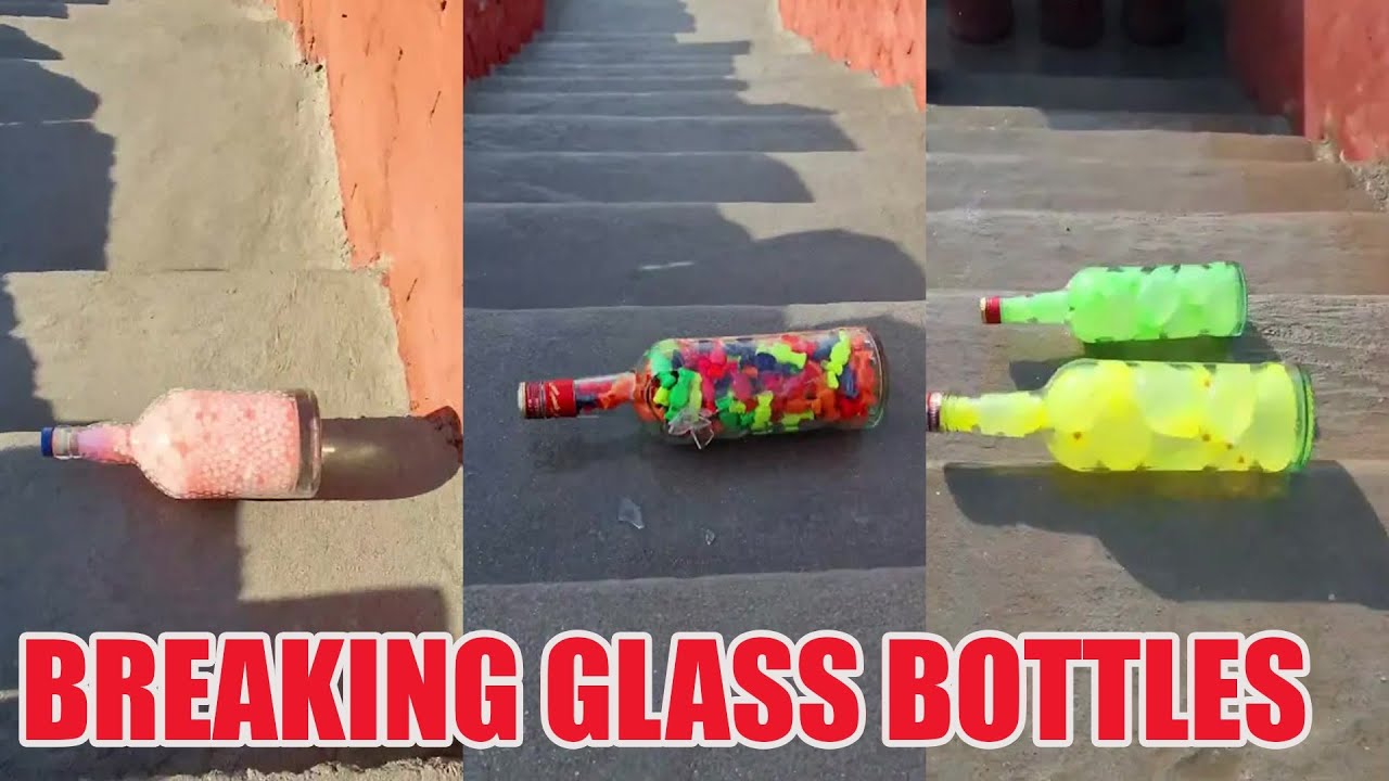 Breaking Glass Bottles and Balloon Drops 🔥 Crushing Crunchy & Soft Things #asmr #satisfying