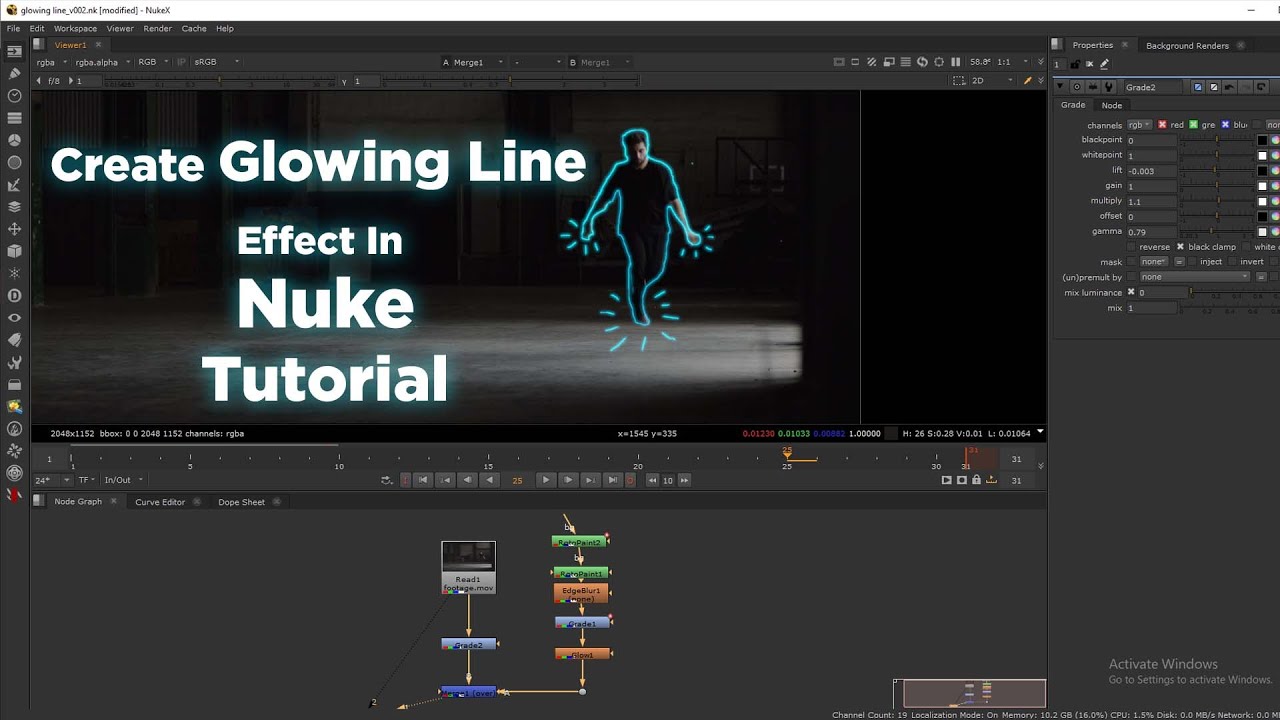 Create Glowing Line In Nuke Tutorial #vfx #nuketutorial #filmmaking #visualeffect