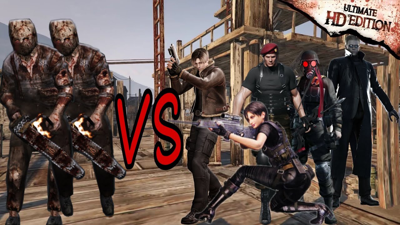 Resident Evil 4 UHD mercenaries All characters VS 2 Mega Dr. Salvador (Waterworld 5 STARS)