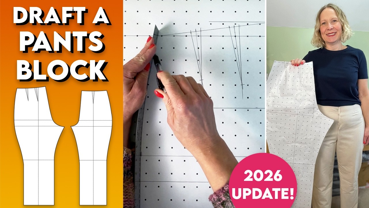 Draft a fitted pants / trousers block to your own measurements - Step by Step tutorial!