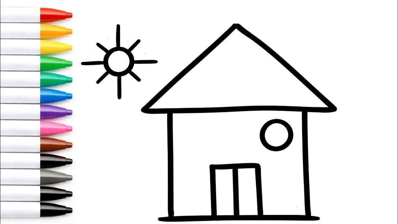 Simple House Drawing for Beginners | Easy Sketch for Kids