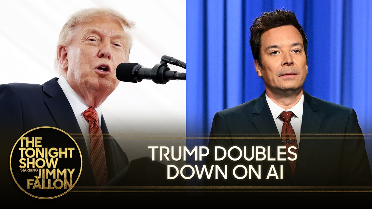 Trump odrzuca obawy dotyczące sztucznej inteligencji, kpiąc z ostrzeżeń czołowych lider&oacute;w w tej dziedzinie | The Tonight Show