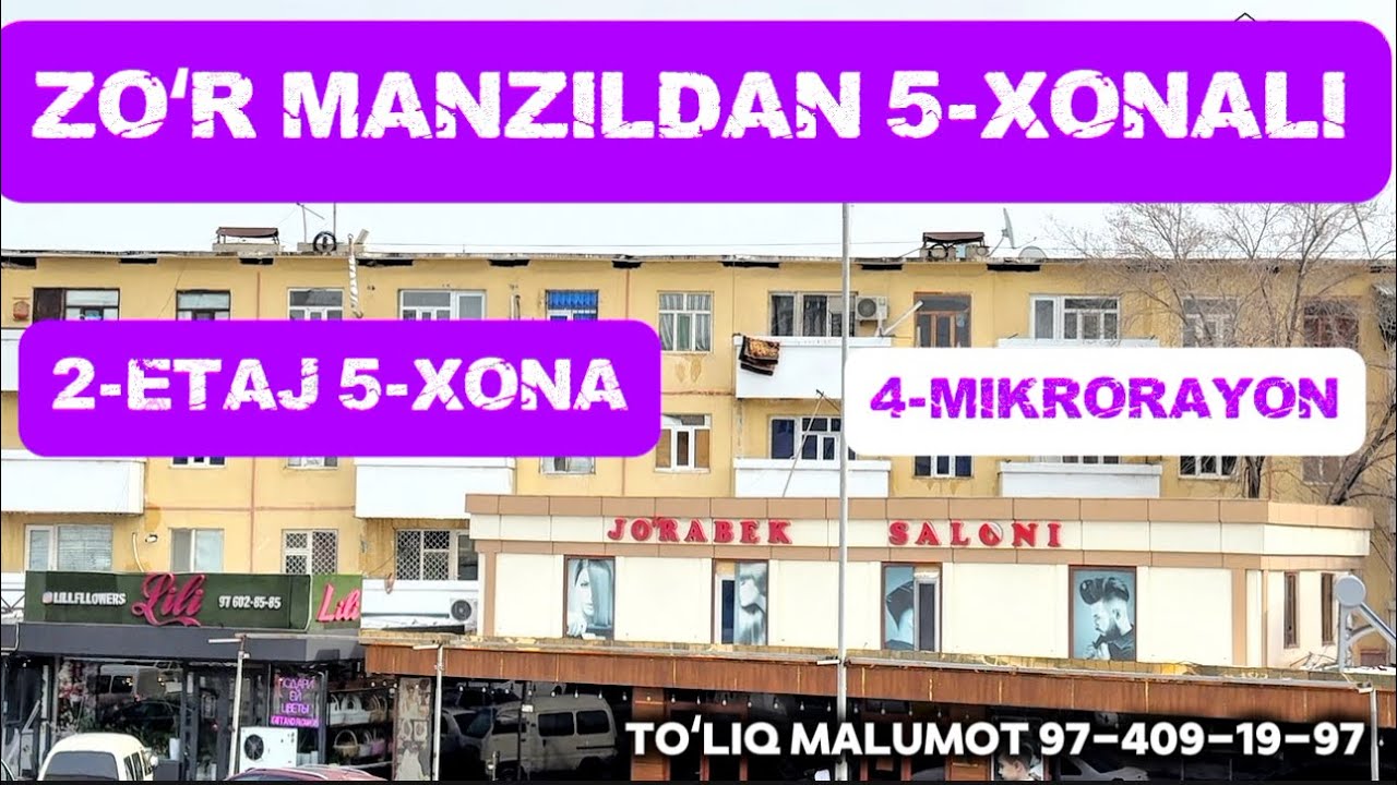 Urganch shaxar 4-mikrorayon 2-etaj 5-xonali kvartira zudlik bn sotiladi manzili yaxshi joyda