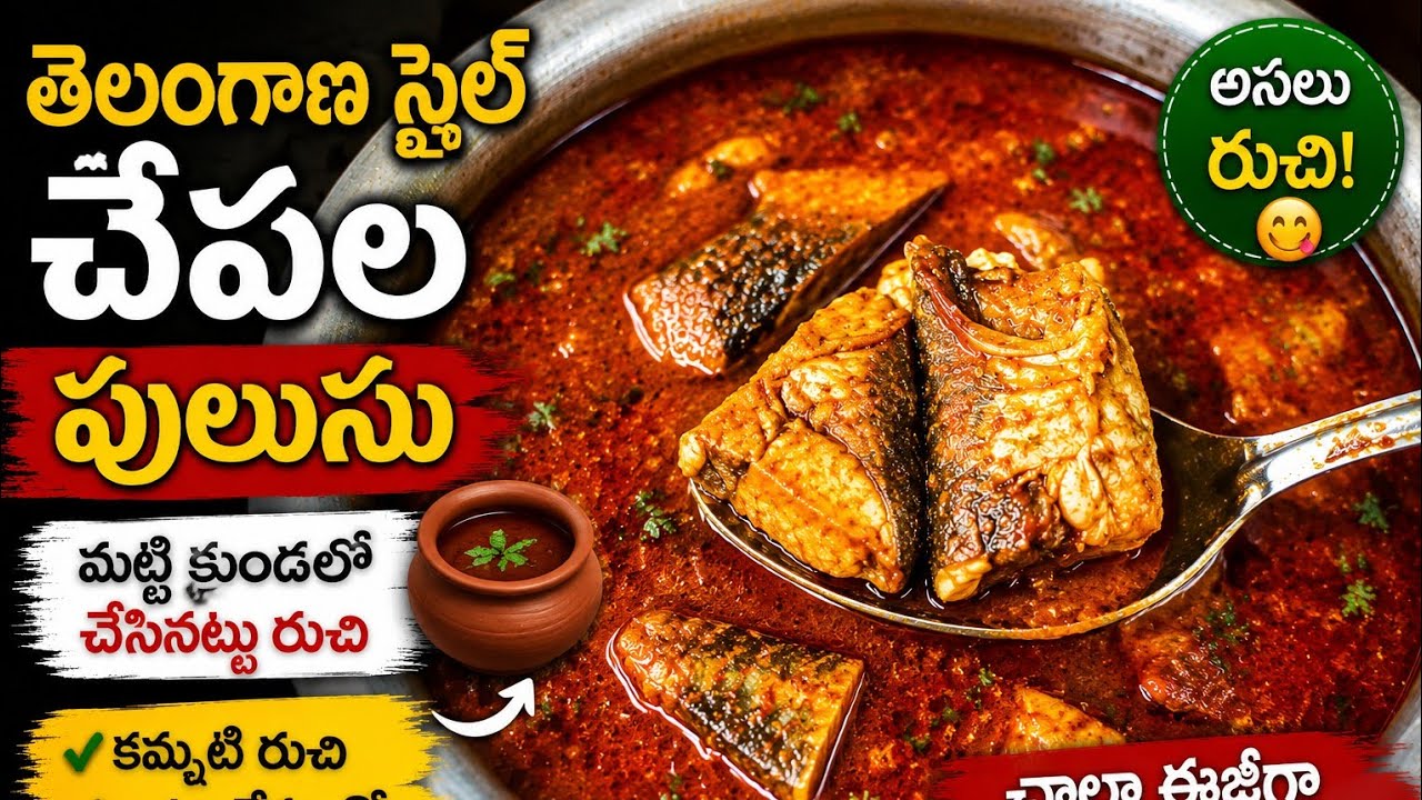 తెలంగాణ స్టైల్ లో రవులు చేపల పులుసు ఇలా చేశారంటే రుచి అద్భుతంగా 😋 ఉంటుంది|Fish Pulusu 