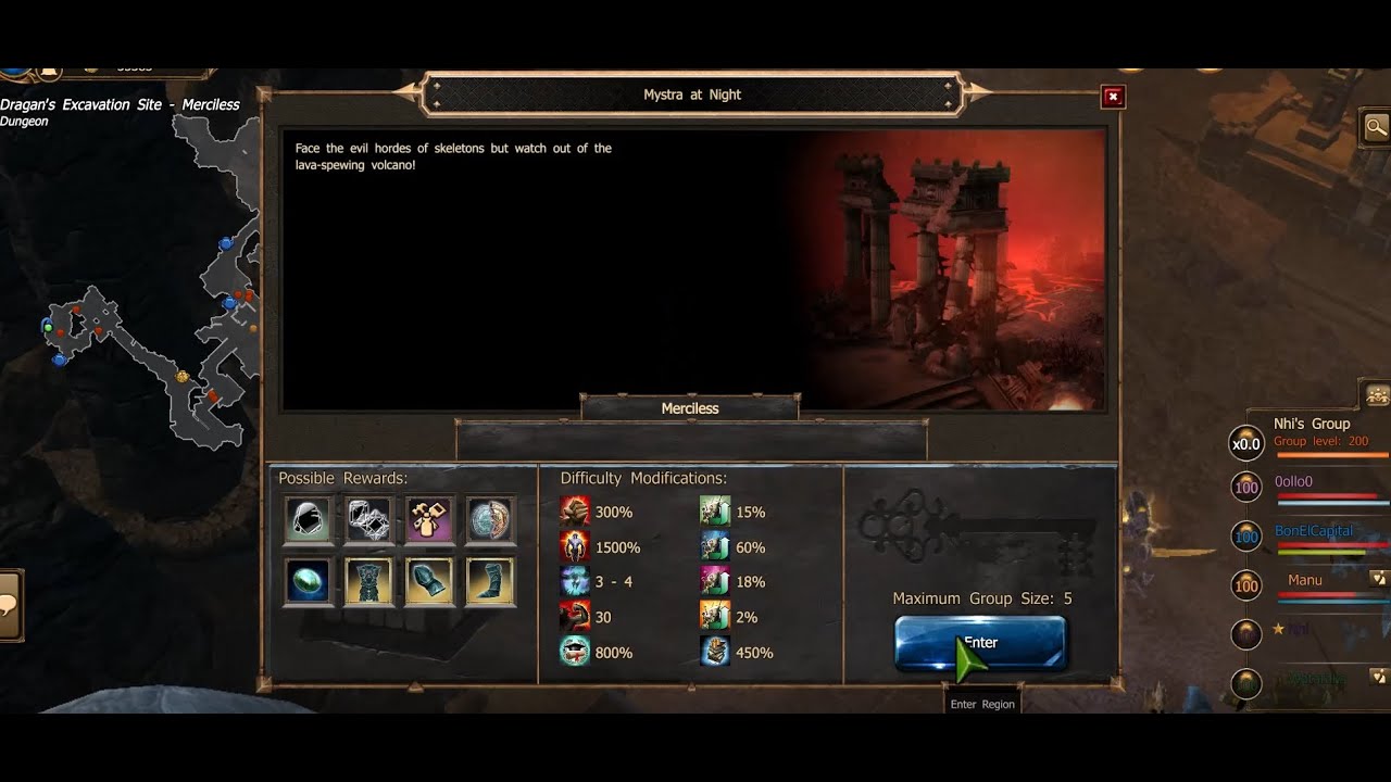 Drakensang online , MMORPG , Event dragan , Glimpse Of The Past , 100% Mystra At Night , 100% map 3