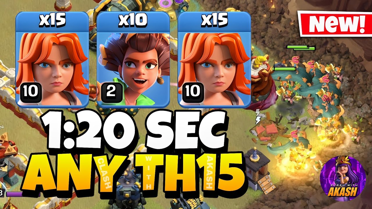 TH15 Root Rider Valkyrie Attack Strategy !! Th15 Attack Strategy (Clash of Clans)