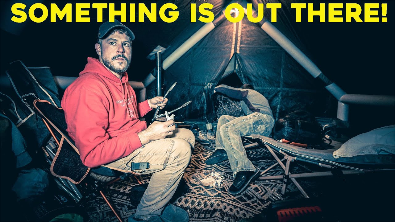 (IT WAS AFTER US!) WE WERE FOLLOWED WHILE WINTER CAMPING IN THE HAUNTED WOODS