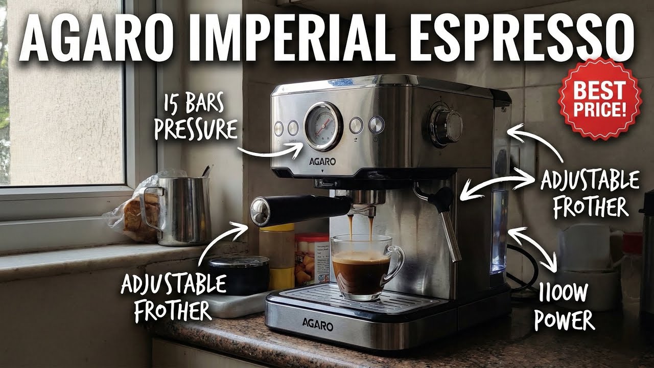 AGARO Imperial Espresso Coffee Maker Review⚡ Best Budget Espresso Machine India