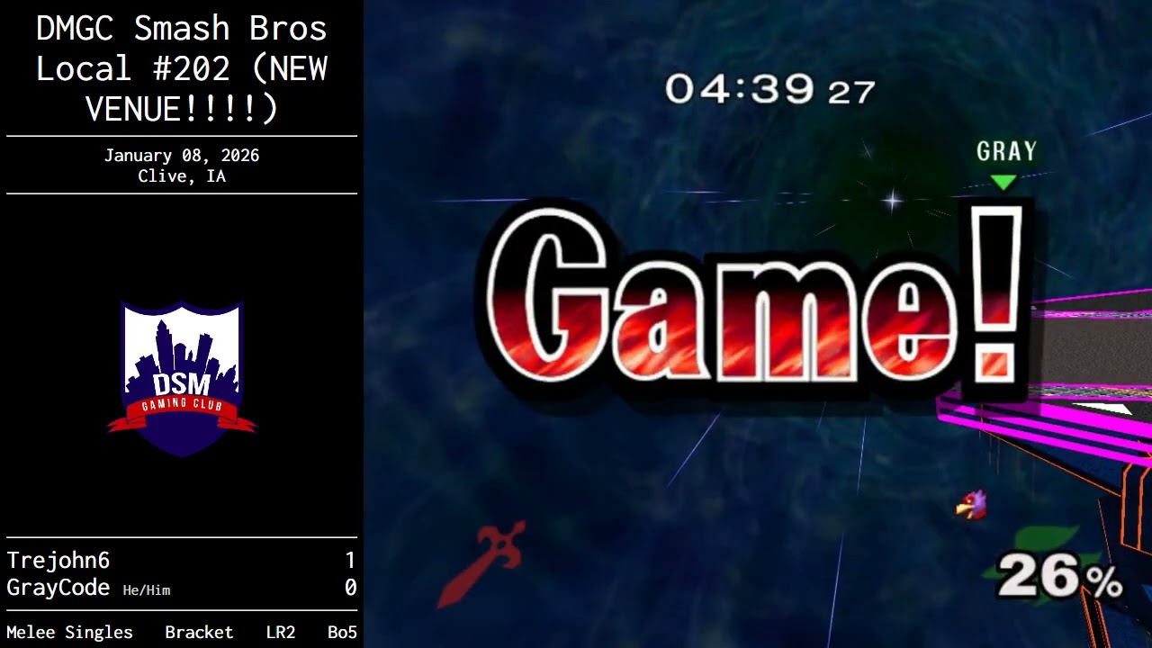 Trejohn6 vs GrayCode – DMGC Smash Bros Local #202 ⟮NEW VENUE!!!!⟯ – Losers Round 2