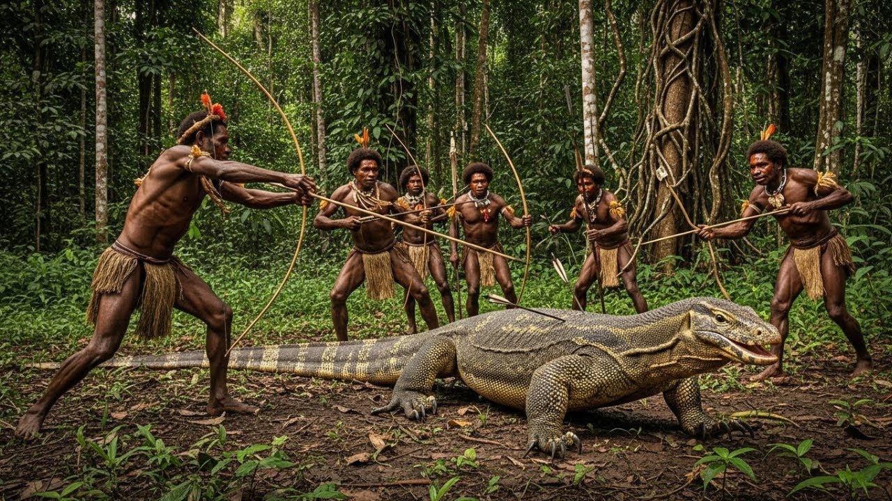Giant Lizard Hunts in Amazon and Survival in the Korowai Tribe’s Land-Based World